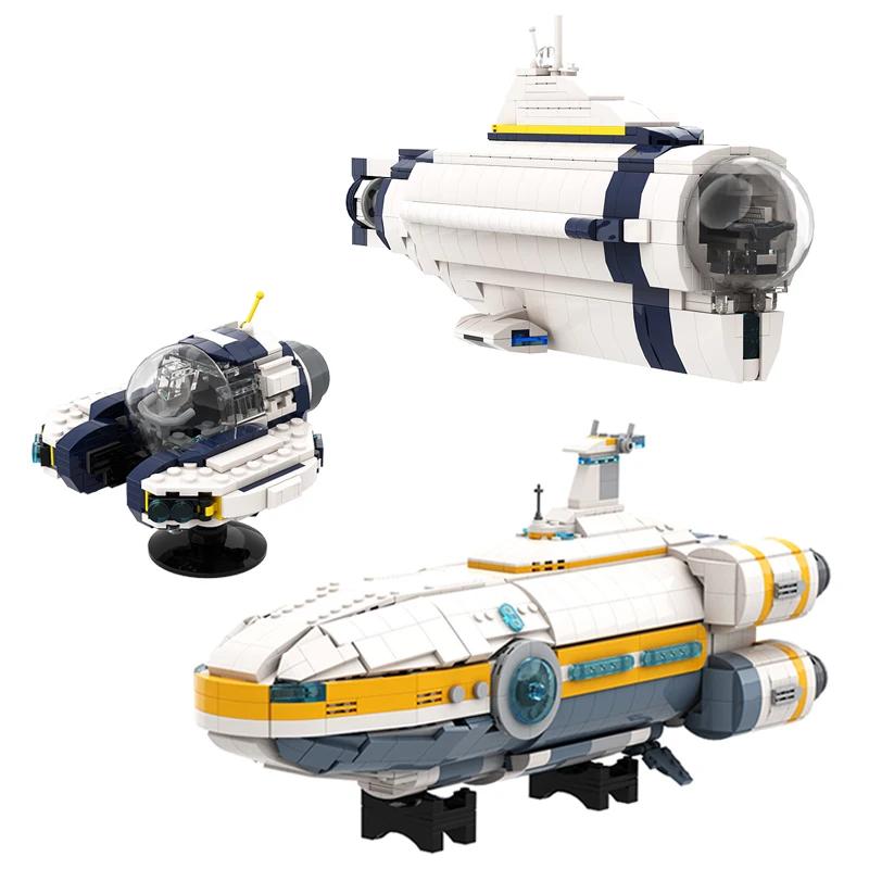 MOC-121035 Игра Subnautica Транспортное средство Seamoth Подводная лодка Набор строительных блоков MOC Subnautica Мини-кирпичи Игрушки Для детей Подарки на день рождения