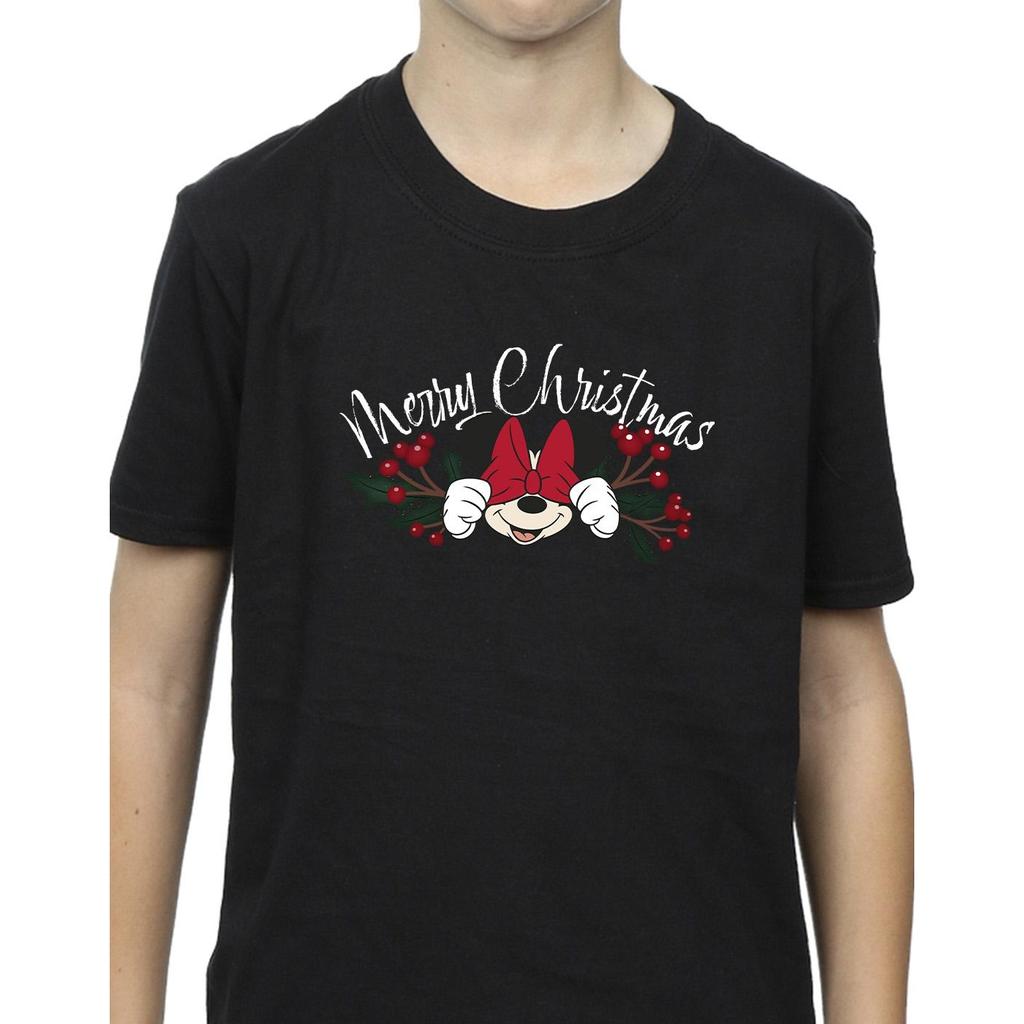 Disney Boys Minnie Mouse Christmas Holly T-Shirt