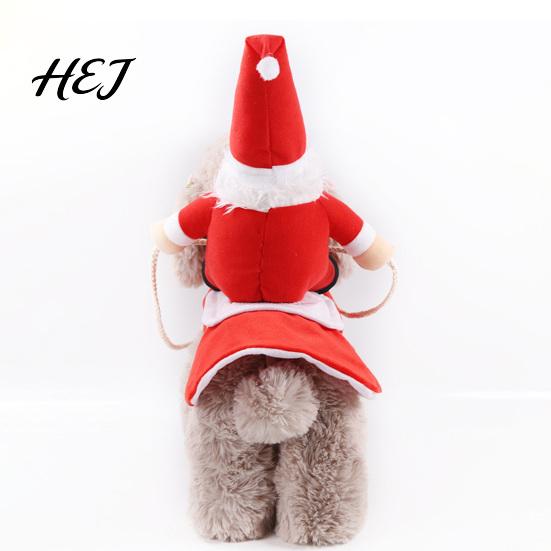 Large Dog Christmas Costume Santa Rider Costume, Outfit, Adjustable Closure, Funny Festival Pet Outfit Apparel for Small to Medium Dogs, Holiday Party