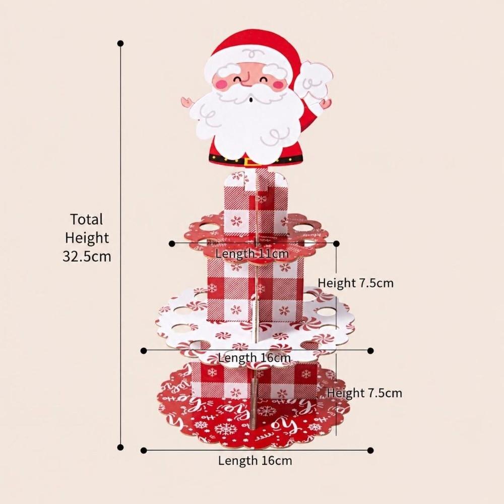 Xmas Party Table Decor Christmas Cupcake Stand Santa Claus Cupcake Holder Xmas Holiday Party