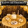 Black Gold Happy Retirement Banner for Women Man, Large Retirement Yard Sign for Porch/Fence/Lawn Decorations - Retire Party Supplies & Hanging Decor