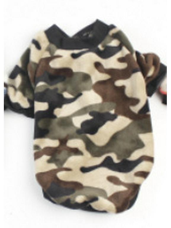 Камуфляжная плюшевая толстовка для бишон фризе: Милая, устойчивая к грязи, универсальная одежда для домашних животных на осень и зиму