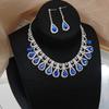 New Crystal Necklace Earrings Two Piece Full Diamond Exquisite Wedding Dress Necklace Collar Chain Women 'S Jewelry Wholesale