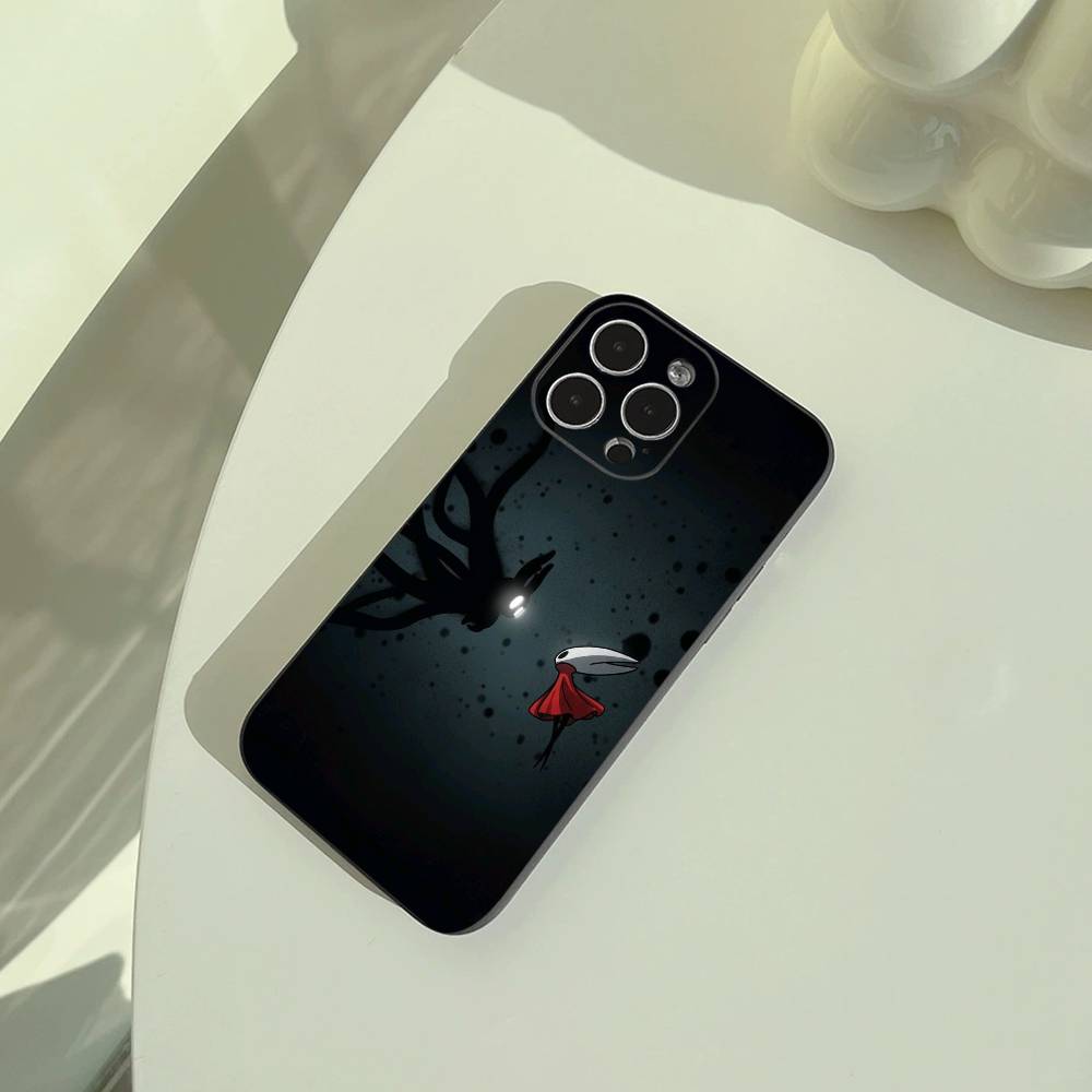 Чехол H-Hollow- K-Knight -S-Silksong для iPhone 17,16,15,14,13,12,11 Pro Max,16/15/14Plus,XS Мягкий черный