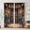 2pcs, Contemporary Curtains Wild West Barn Polyester Easy Install (without rod) Decorations Clearance Use for Bedroom, Living
