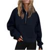 Autumn and Winter New Women's Sports Half Zipper Yoga Loose Short Hooded Sweatshirt