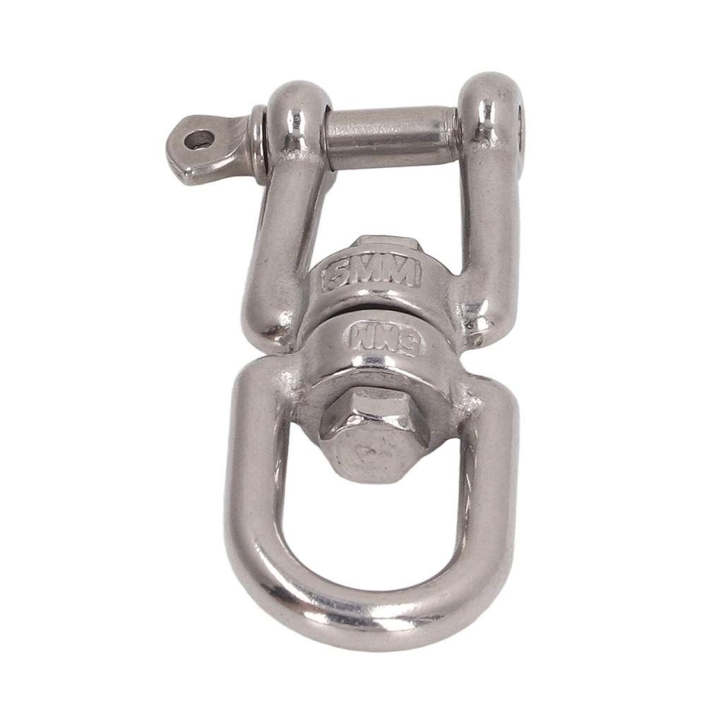 Double Jaw Shackle Professional Heavy Duty 304 Stainless Steel Rolling Shackle Device for Swing Climbing Rope 5mm 0.20in