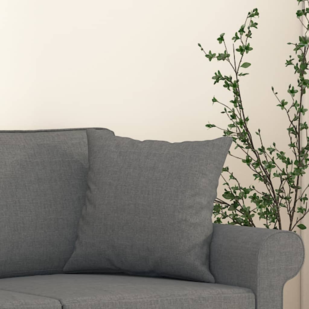 Decorative Cushions 2 pcs Dark Gray 40x40 cm Fabric