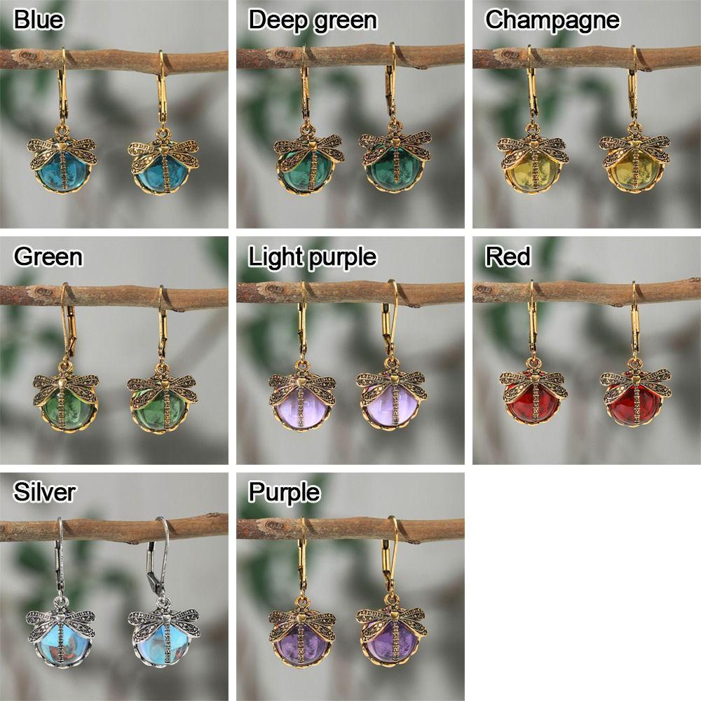 Vintage Vintage Dragonfly Earrings Carving Pattern = Fashion Dragonfly Pendant Earrings Jewelry