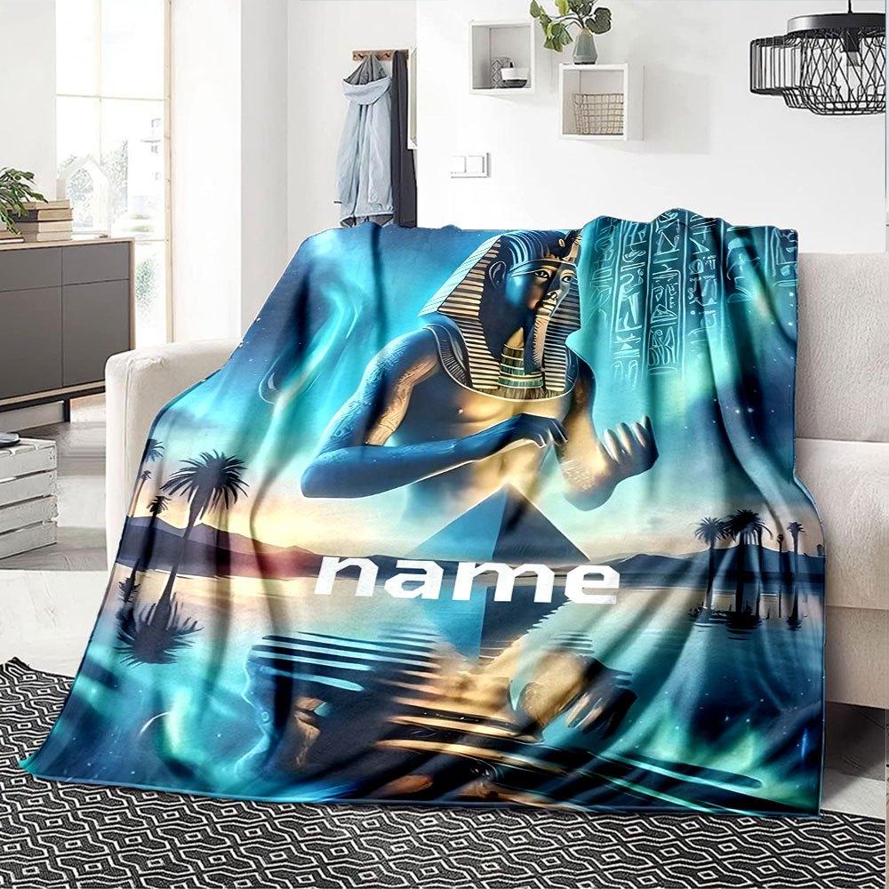 Pharaoh'S Pyramid Reflection Lightweight Customizable Blanket Customize Text Warmthful Decor Great For Sofa Couch Office Bed Picnics For All Occasions