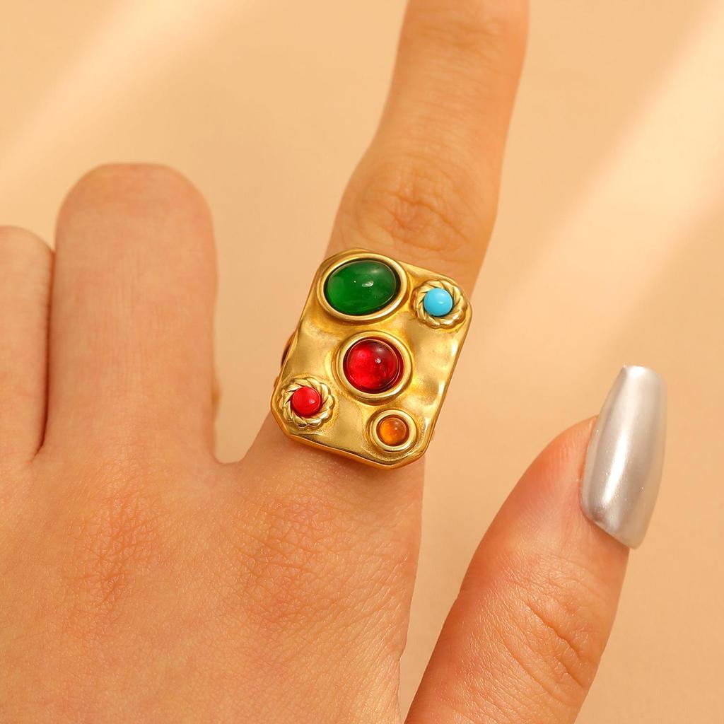 Модное преувеличение универсальное искусственное жемчужное кольцо из нержавеющей стали с цветком для женщин