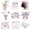 Iron-On Transfers For Clothing Patches For Clothes Set Stickers Diy Flower Patch Flex Fusible Transfer Vinyl Adhesive Stripe C