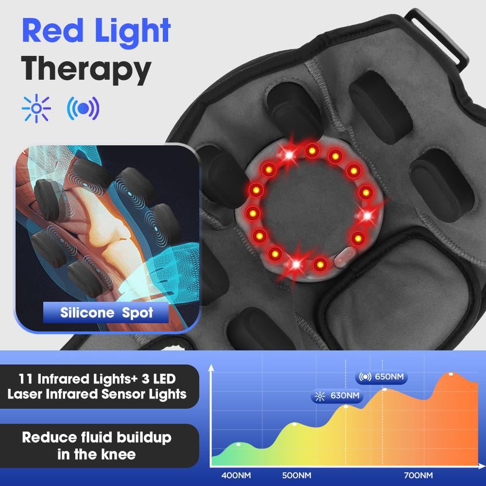 Red Light Hot Compress Knee Massager Improves Blood Circulation Relaxes Muscles Relieves Joint Stiffnes for Shoulder Elbow