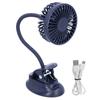 Bendable Small Fan Dark Blue USB Adjustable Angle Clip Fan for Home Dormitry School Outdoor