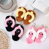 Cute Cartoon Beach Slipper Plush Keychain Doll Bag Pendant Charm Toy For Kids