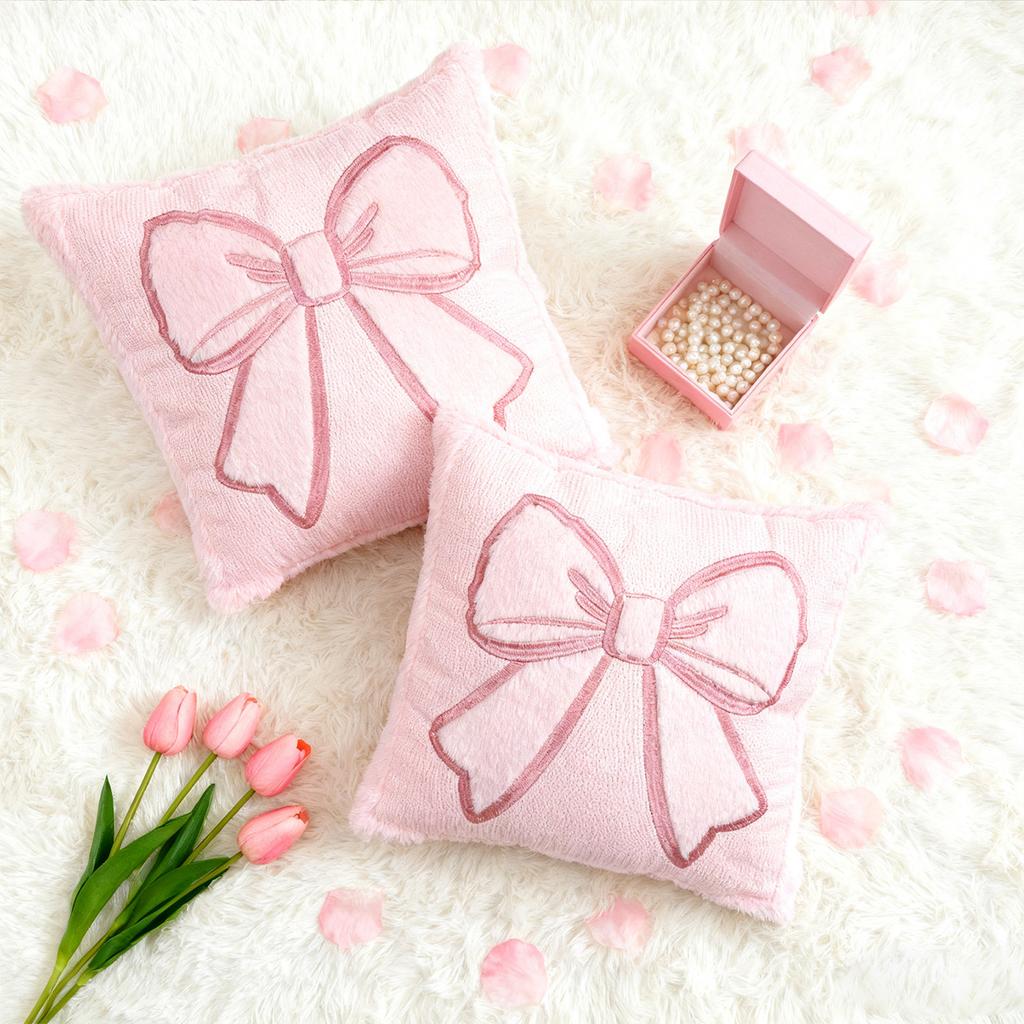 Стеганая плюшевая наволочка-бант на День святого Валентина, двухцветная, наволочка-подушка для спинки дивана