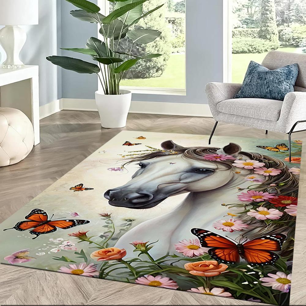 Horse Area Rug Perfect for Outdoor Entryway Bedrooms Decorate room Antislip Carpet Anime Office Decor Perfect Gift for Friends & Family