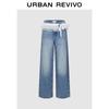 Женские джинсы UR на осень 2025 года с широкими штанинами и кружевной отделкой