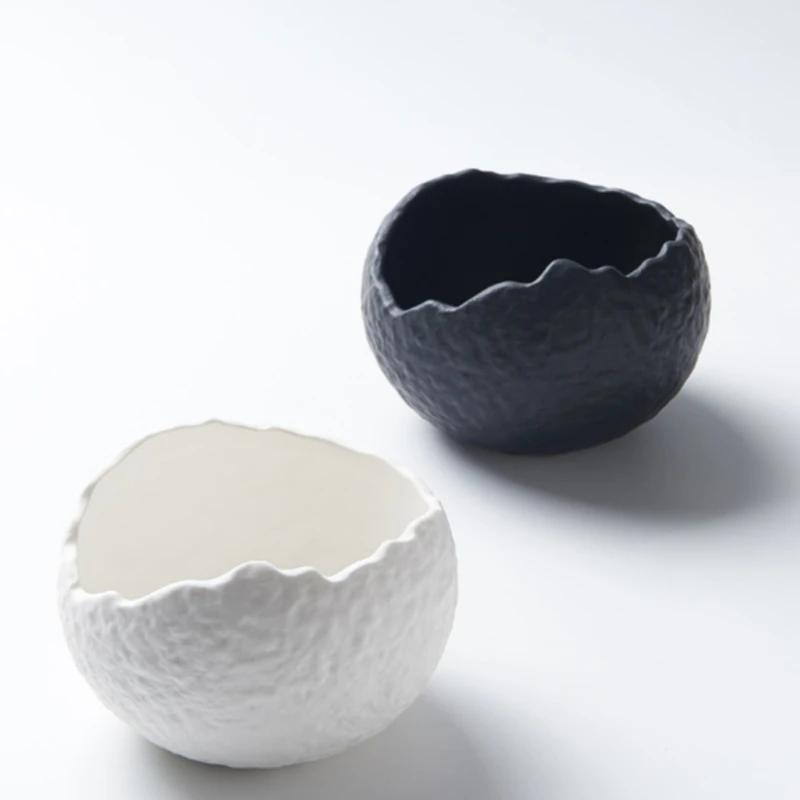 Керамическая миска в форме яичной скорлупы, десертная миска, усовершенствованная изящная миска для фруктового салата, холодных блюд, гостиничная посуда, молекулярная кухня