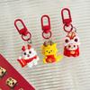 Dancing Lion Zodiac Dragon Keychain Resin Chinese Style Keyring Fashion Lion Dance Pendant  Couple
