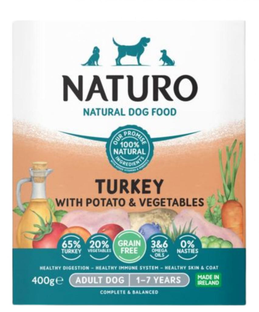 Naturo | Adult - Grain Free | 400G Tray - Turkey with Potatoes and Vegetables 400G