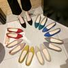 Flat Shoes Women Fashion Knit Slip On  Mesh Loafers Stretch Ballet Shallow Flats Dress Shoes Moccasins Comfort Ballet Flats