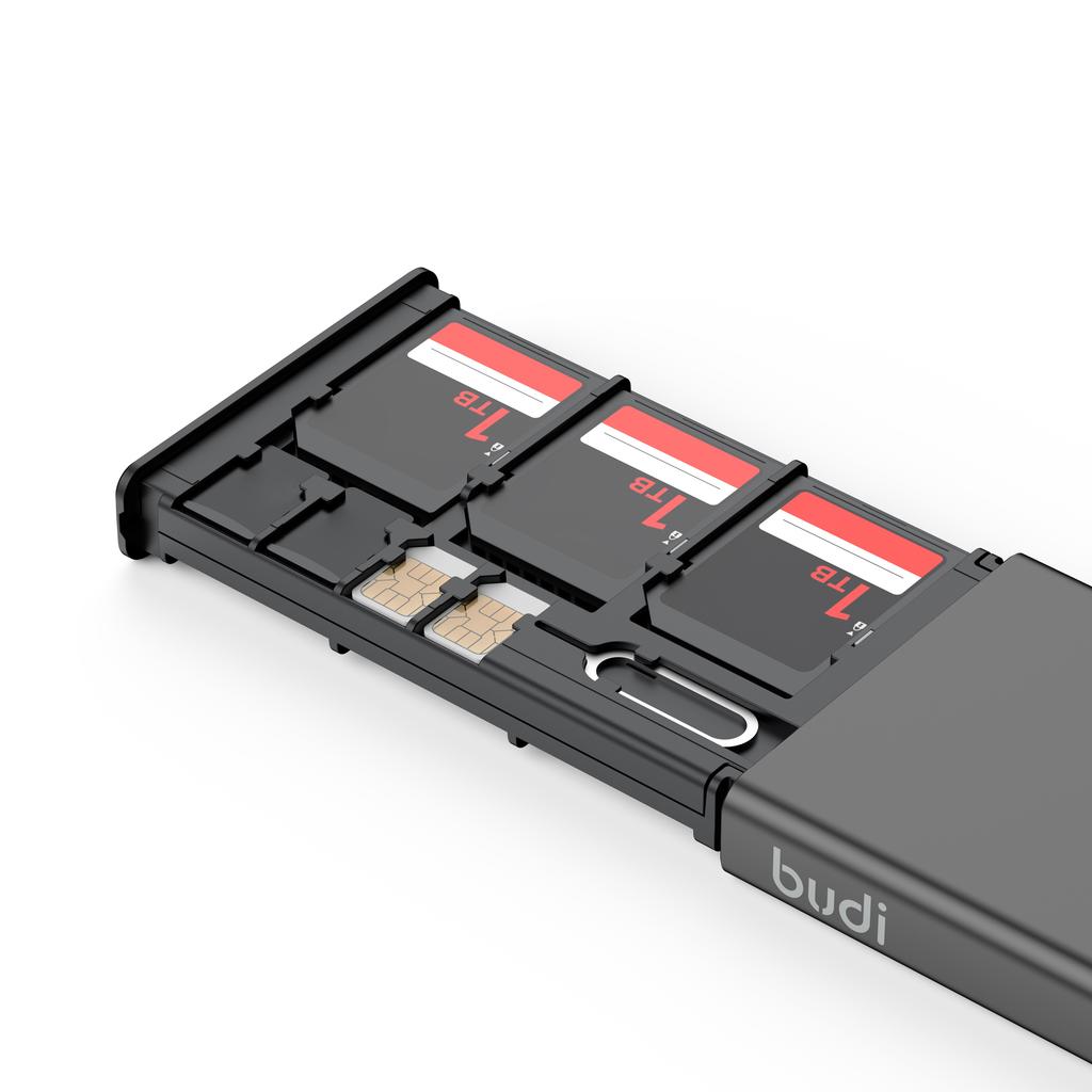 BUDI DC553B Portable Memory Card Storage Box for SD TF Nano Cards Protecter Case