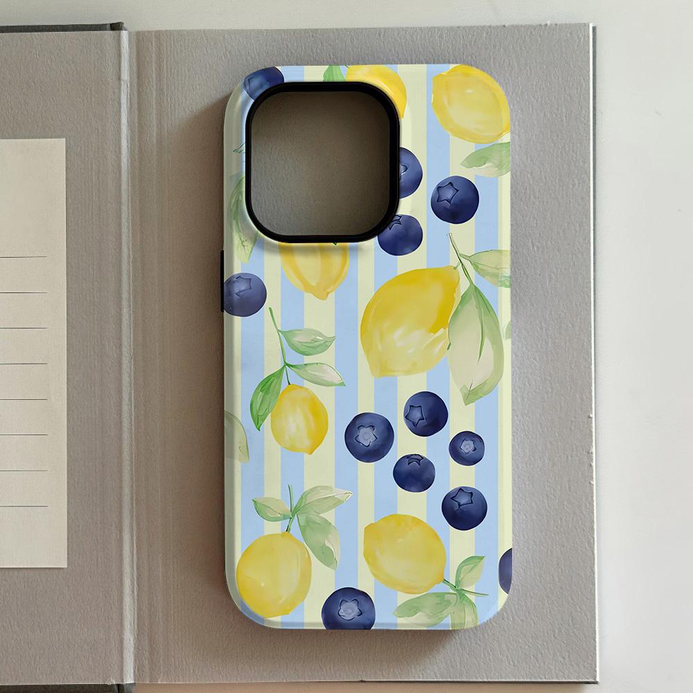 Роскошный фиолетовый чехол с вишнями для iPhone 17 16 15 14 13 12 11 X XS Air Pro Max Plus, роскошная двухслойная задняя крышка