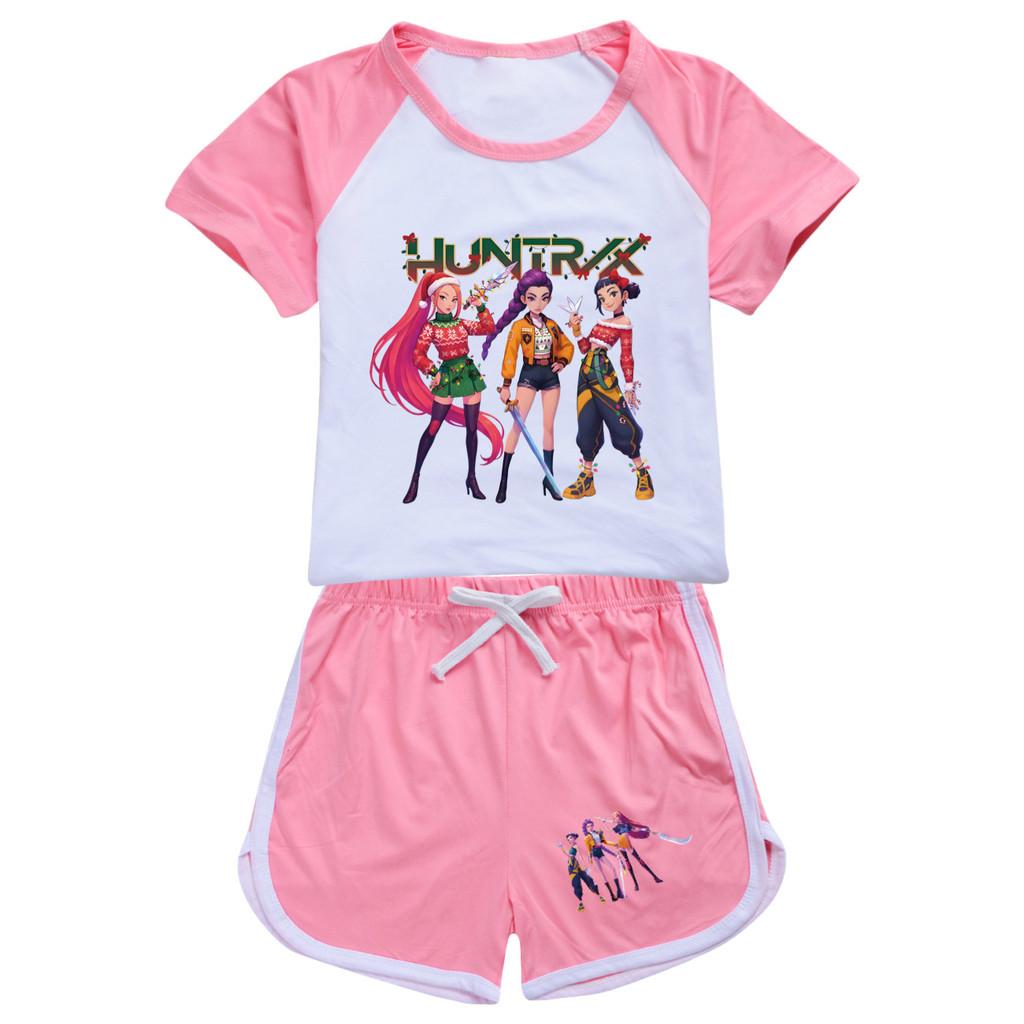 5094 Детский Рождественский POP Rumi Zoey Mira Принт Футболка Шорты Спортивный Костюм Набор Одежды для Девочек