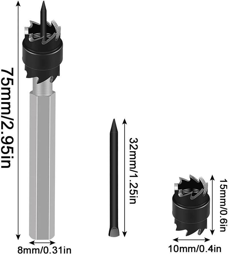 13pcs Spot Weld Cutter Set - 3/8 Inch Double Sided Rotary Spot Weld Remover Drill Bit for Power Drill Spot Welding