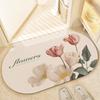 Свежий Романтический Цветок Диатомит Гостиная Ванная Туалет Дверной Коврик Нескользящий Прочный Домашнее Украшение