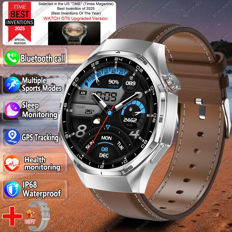 Глобальная версия Watch 6 Pro Новые умные часы для мужчин Экран GPS-трек Bluetooth-звонок Водонепроницаемые Спортивные Пульс Умные часы