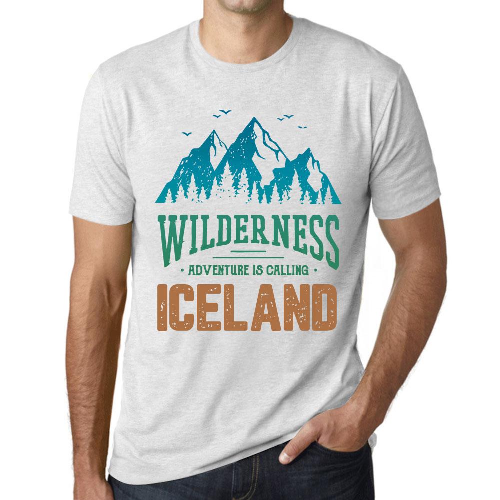 Ultrabasic Homme Graphique Tee Shirt Graphic T Shirt Wilderness ICELAND White Smoke