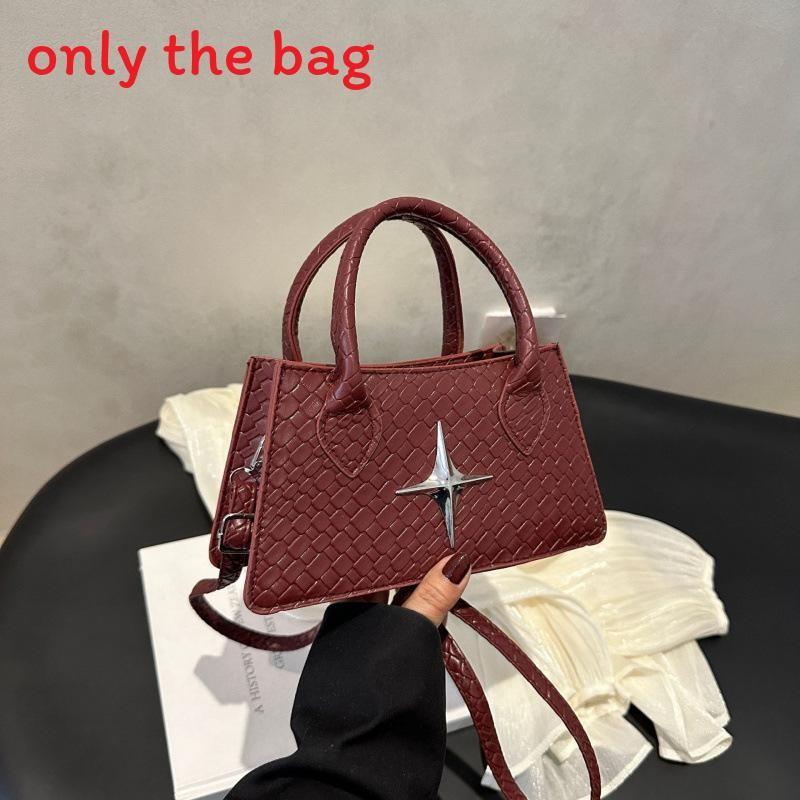 Retro Crossbody Shoulder Bag With Star Decoration And Woven Pattern Daily For