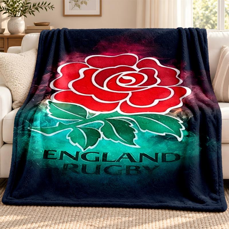 England rugby blanket Flannel Blanket Soft Cozy Plush Throw for Sofa Bed Lightweight Home Decoration Outdoor camping