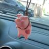 1pc Car Hanging Pendant Cute Pig Auto Rearview Mirror Swing Pig Lovely Car Decorations Creative Gift Car Interior Accessories