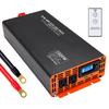 DATOUBOSS 24V 2000W Чистая Синусоида Преобразует DC 24V в AC Включает 2 1 USB и 1 Максимальный ЖК-дисплей и Инвертор с Пультом Дистанционного Управления, 100В, Три Выходных Розетки,