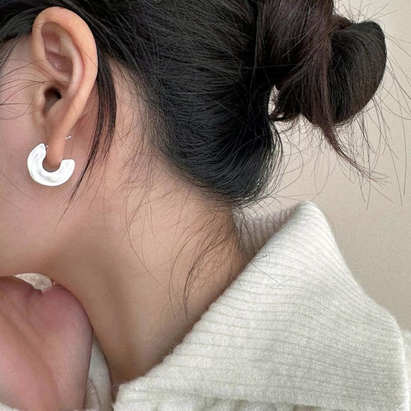 Xiaomi 925 Sterling Silver Vintage C Shape Earrings For Women Trendy Earring Jewelry Prevent Allergy Party Accessories Gift