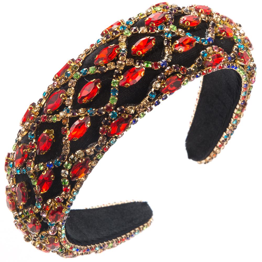 European-American Luxury Baroque Rhinestone Headband - Wide Edge & High-End Hairpin Accessory