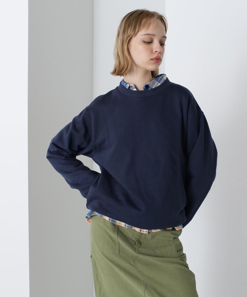 AVIREX CREW NECK L/S SWEAT 783-3932002 men's L navy