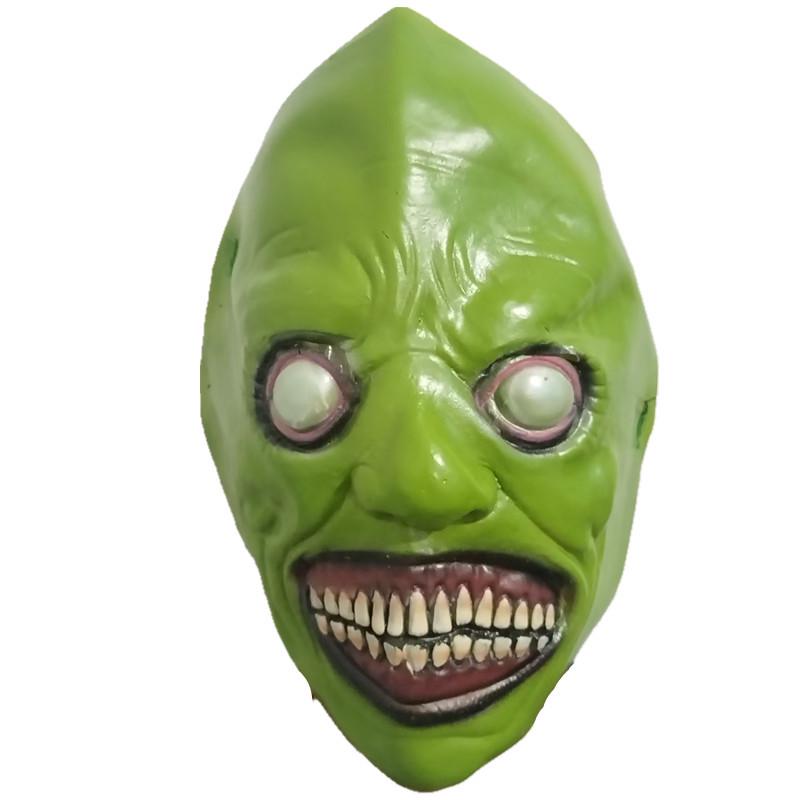 Exorcist Smiling White-Eyed Demon Latex Mask - New Style Halloween COS Horror Headgear