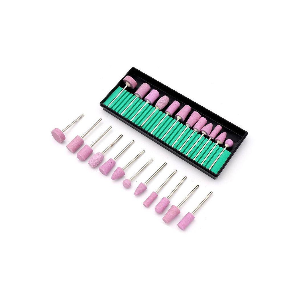 12pcs Grinding Grinding bits Pink Polishing head polishing head set Grinding wheel ceramic