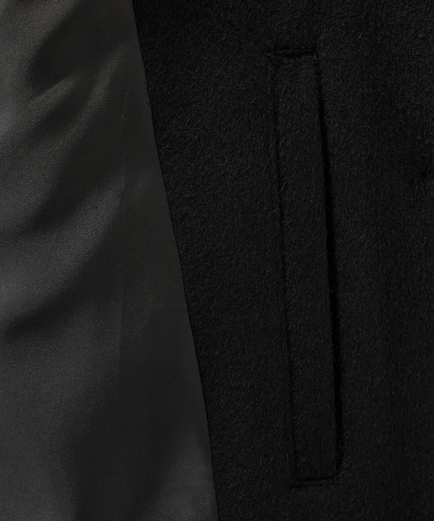 SATUR (W) A-Line Wool Blend Single Coat Black