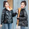 New Women's Winter Jacket Glossy Parka Stand Callor Down Cotton Jacket Warm Casual Cotton Padded Parkas Snow Wear Coat