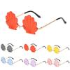 Unique Metal Sun Glasses Flower Shape Funny Shades Cute Rimless Sunglasses for Photo Props, Party