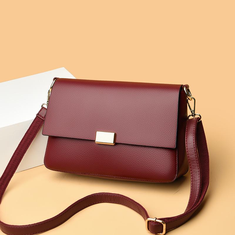 Leather Messenger Bag Women'S Bag Trendy High-End Bag Foreign-Style Texture High-End Niche Shoulder Bag