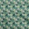 Cotton Flex Dusty Teal Green Fabric Tropical Sewing Material Print Fabric By The Yard 40 Inch