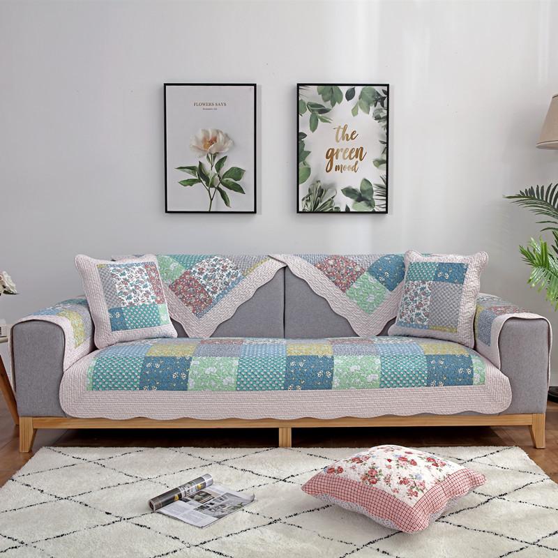 Four Seasons Universal Pastoral Printing Sofa Cushion Korean Style Small Floral Sofa Cushion Towel Hot Selling Cotton Sofa Cover