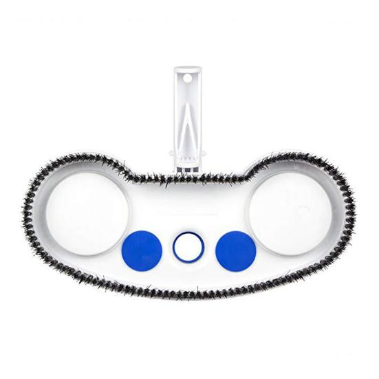 Щетка для чистки бассейна с редукционным клапаном давления воздуха, пружинным фиксатором, щетиной по всему периметру, скребком для чистки