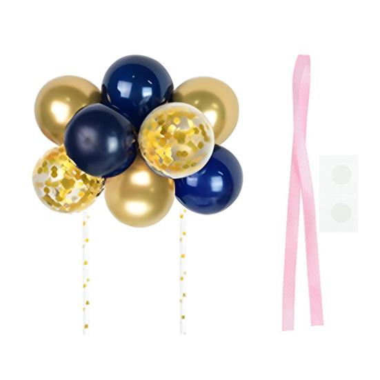 10 Pcs 4 Inch Balloons Cake Topper Happy Birthday Mini Balls Cake Topper DIY Baking Decoration for Anniversary Birthday Party Baby Shower Decor